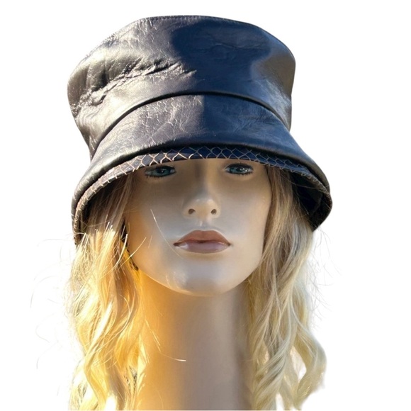 Vintage Leather Bucket Hat - Picture 3 of 10